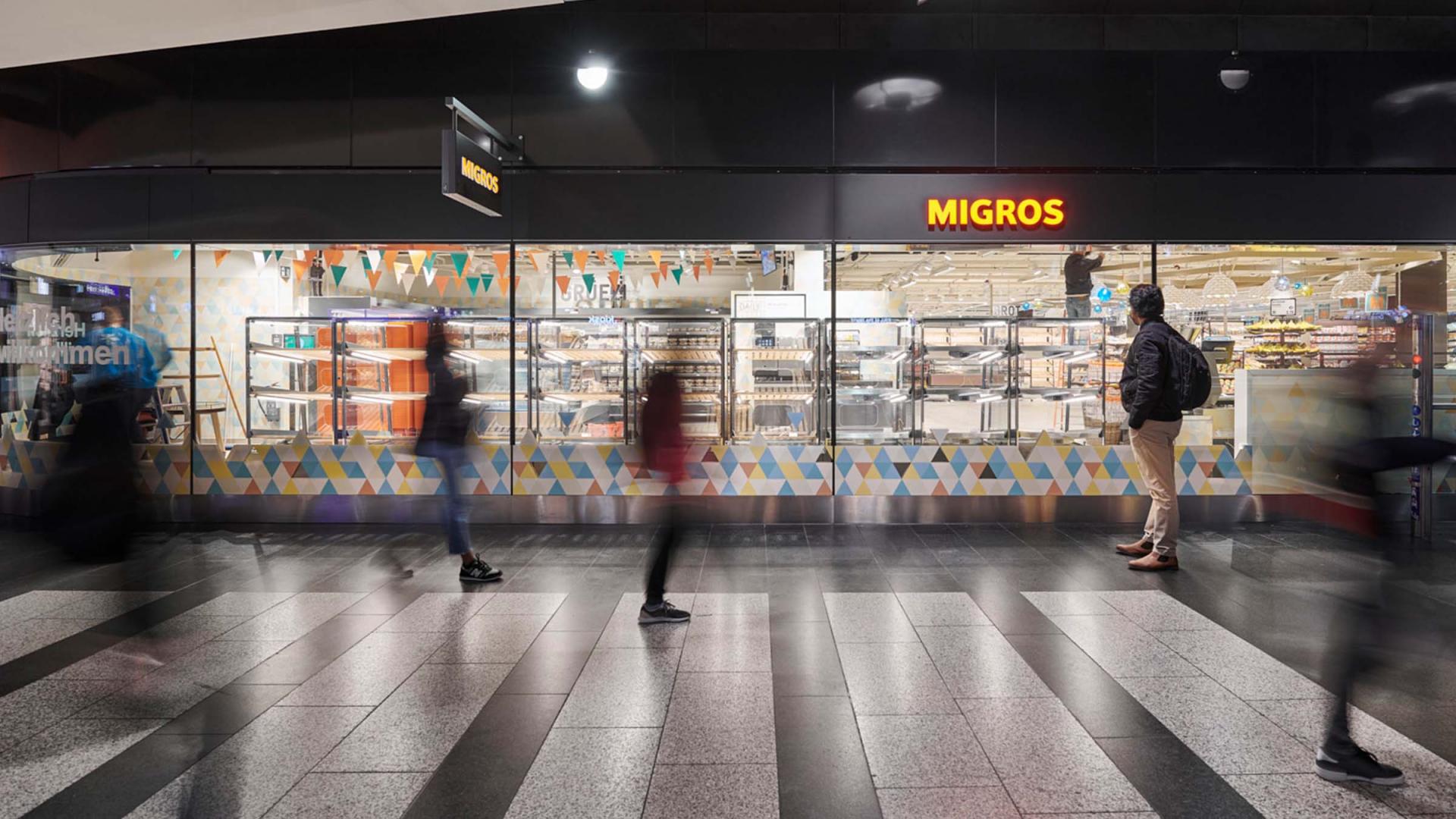 Neues Architekturkonzept für die Migros Filiale Hauptbahnhof Zürich